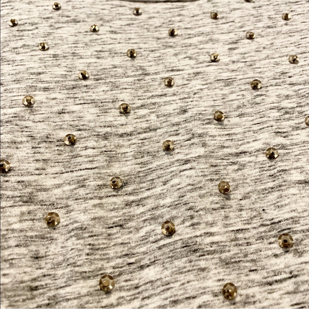 J. Crew Sequin Grey Top Tee Shirt - Picture 7 of 8